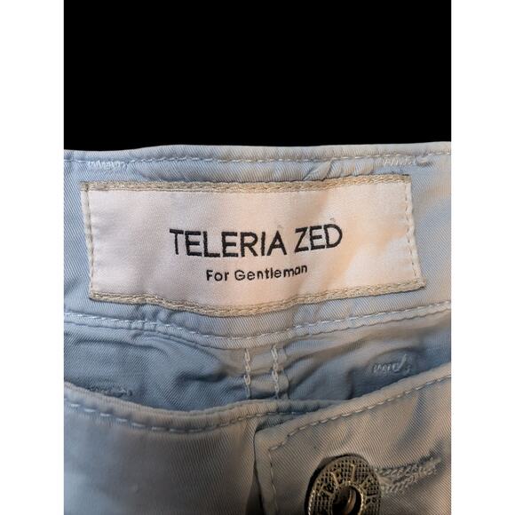Teleria Zed Mens Italian Cobra 19A Size 35 US In Blue Ice Cotton Blend - Picture 10 of 13